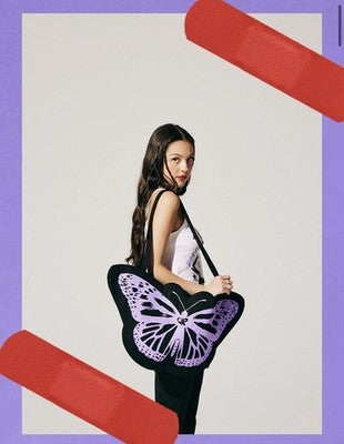 Official Olivia Rodrigo GUTS World Tour Black Butterfly Tote Bag Authentic NWT