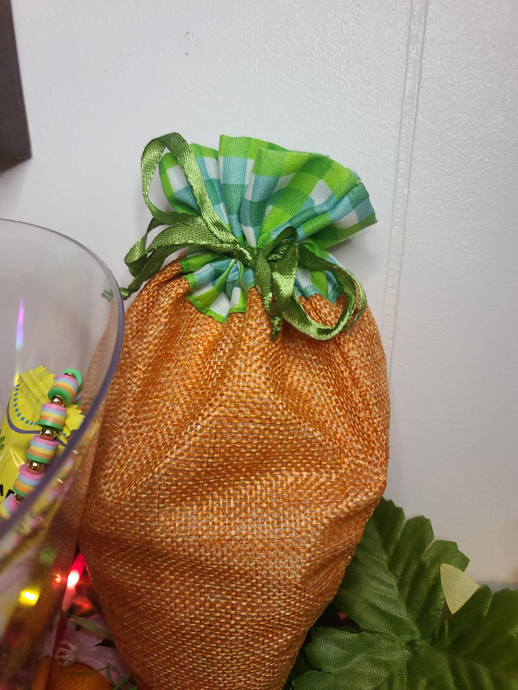 Handcrafted Carrot Shaped Easter Bags - Unique 1 of a Kind Gifts Inside!