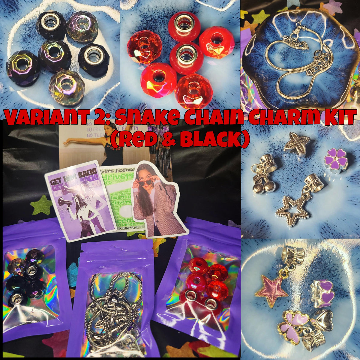 Olivia Rodrigo DIY Jewelry Kit GUTS SOUR Merch Vampire Aesthetic Butterfly Star Charm Acrylic Bubble Heishi European Bracelet Fan Gift