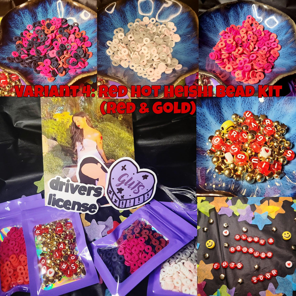 Olivia Rodrigo DIY Jewelry Kit GUTS SOUR Merch Vampire Aesthetic Butterfly Star Charm Acrylic Bubble Heishi European Bracelet Fan Gift