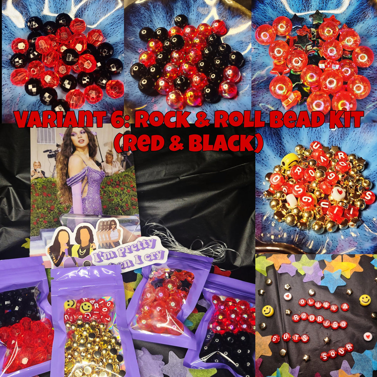 Olivia Rodrigo DIY Jewelry Kit GUTS SOUR Merch Vampire Aesthetic Butterfly Star Charm Acrylic Bubble Heishi European Bracelet Fan Gift