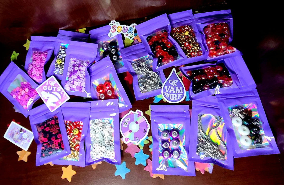 Olivia Rodrigo DIY Jewelry Kit GUTS SOUR Merch Vampire Aesthetic Butterfly Star Charm Acrylic Bubble Heishi European Bracelet Fan Gift