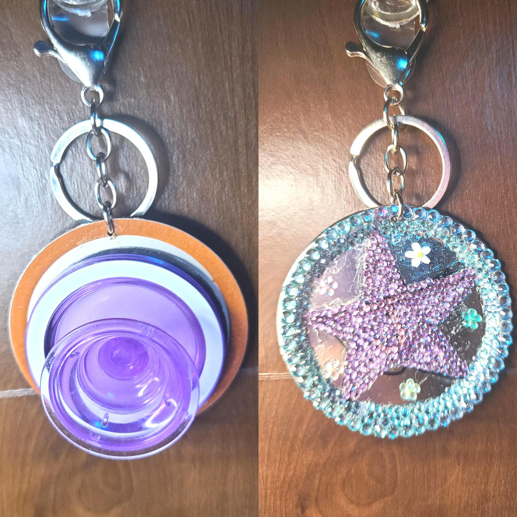 Magnetic Phone Grip Holder Keychain | Custom Rhinestone Mason Jar Lid Dock | Sparkling Keeper for PopSockets & Tech Accessories