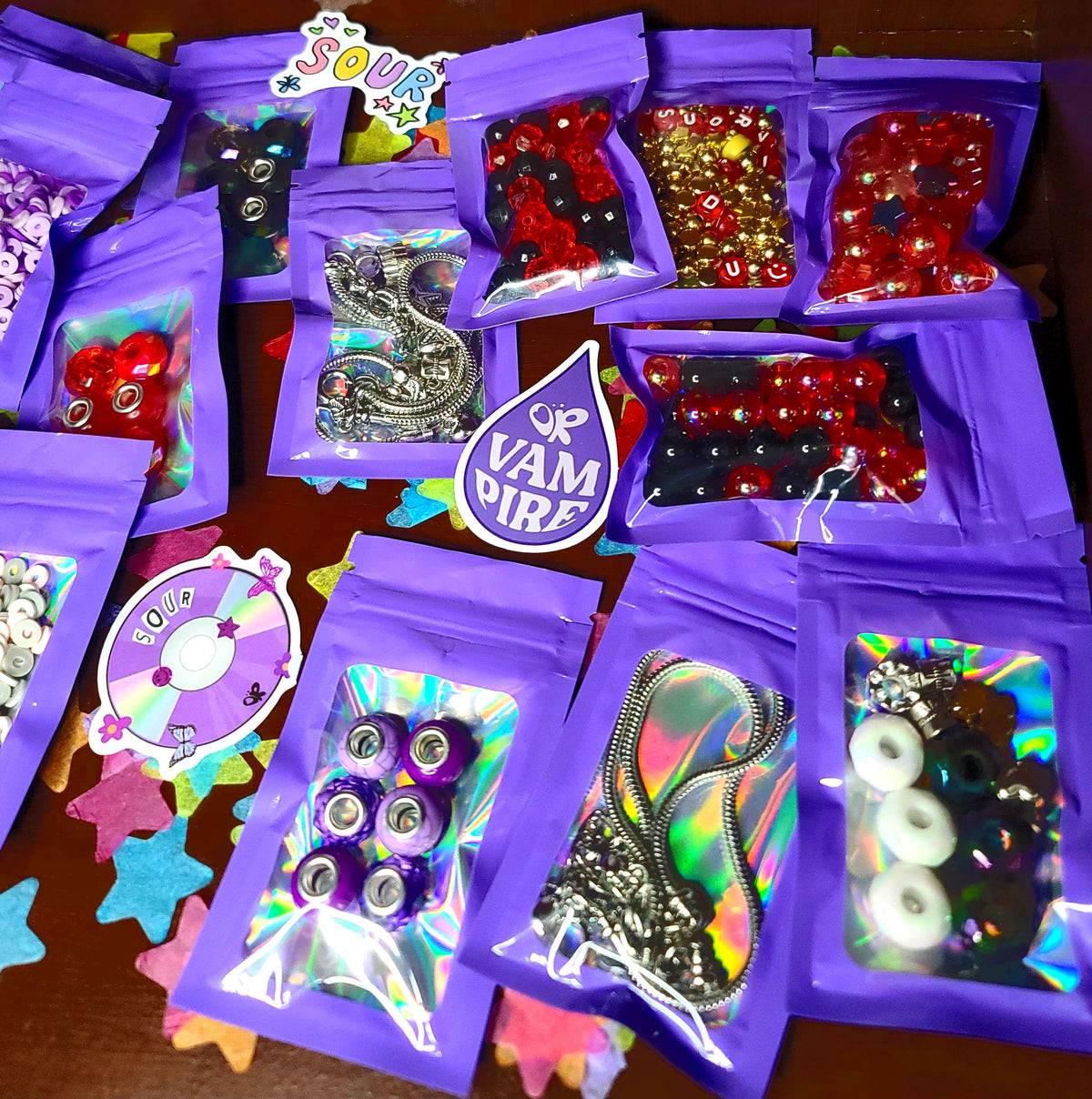 Olivia Rodrigo DIY Jewelry Kit GUTS SOUR Merch Vampire Aesthetic Butterfly Star Charm Acrylic Bubble Heishi European Bracelet Fan Gift