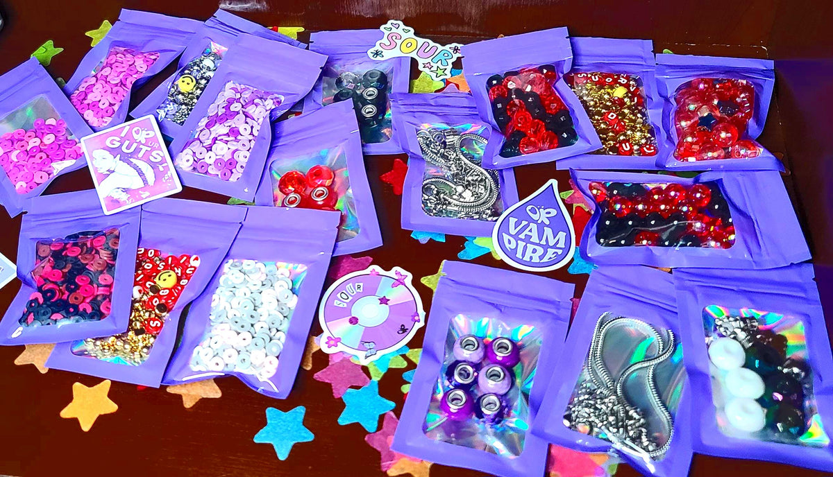 Olivia Rodrigo DIY Jewelry Kit GUTS SOUR Merch Vampire Aesthetic Butterfly Star Charm Acrylic Bubble Heishi European Bracelet Fan Gift