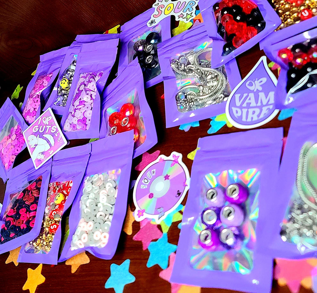Olivia Rodrigo DIY Jewelry Kit GUTS SOUR Merch Vampire Aesthetic Butterfly Star Charm Acrylic Bubble Heishi European Bracelet Fan Gift