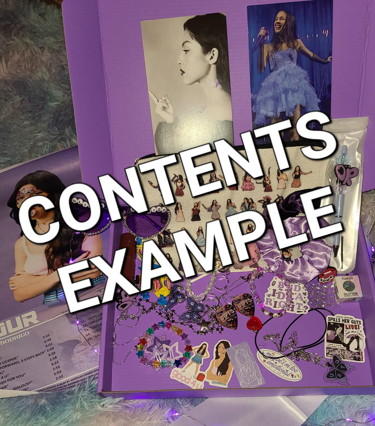Livie Mystery Box! 30+ Items: Handmade Jewelry, Posters, Stickers and More Exclusive and Collectible Olivia Rodrigo Merch!