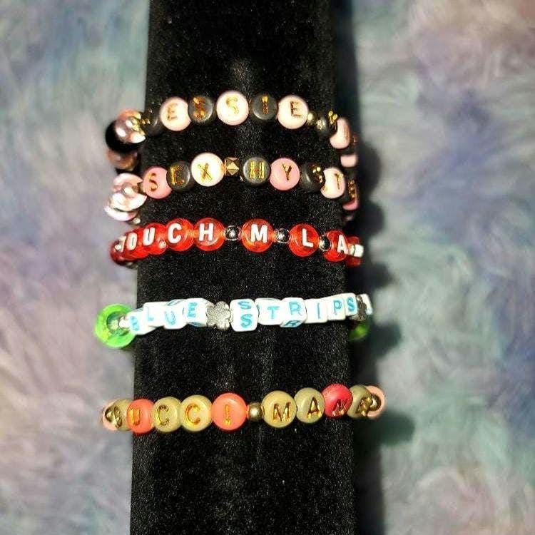 Jessie Murph Inspired Bracelets - "Sex Hysteria" Album Collection - Blue Strips, Touch Me Like A Gangster, Gucci Mane & More!