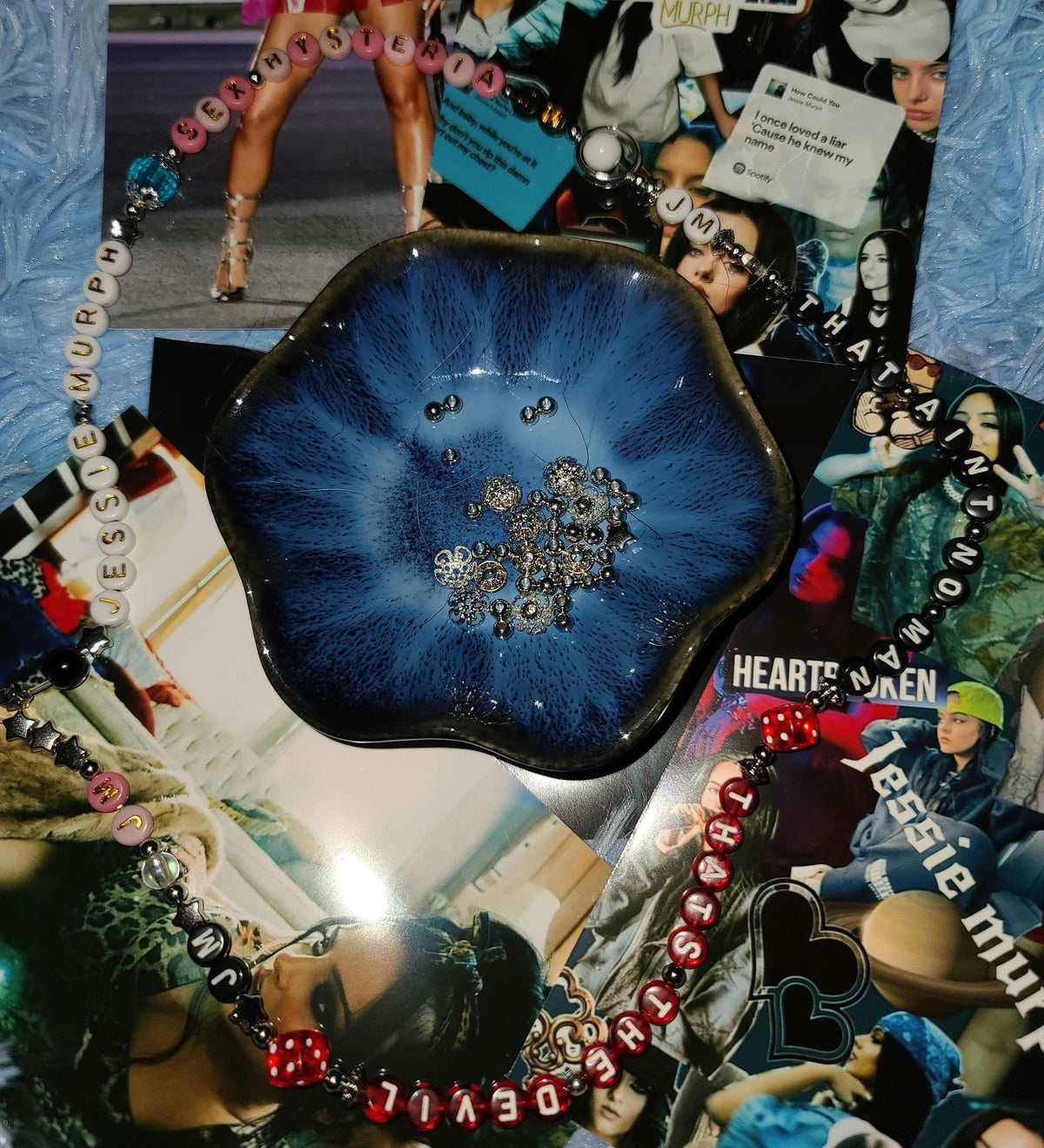 Jessie Murph DIY Jewelry Kit Sex Hysteria Merch Wild Ones Pray Country Trap Aesthetic Pistol Handcuff Charm Bubble Heishi European Bracelet