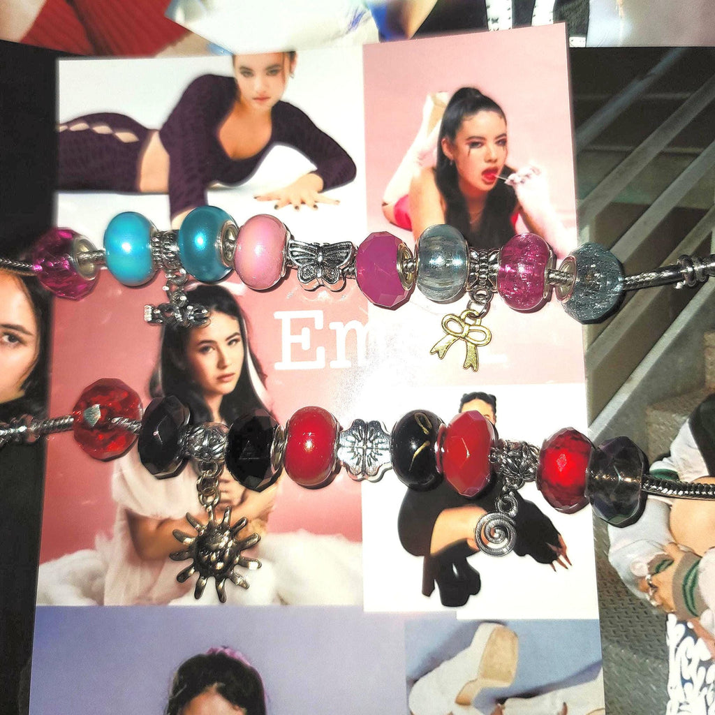 Emei DIY Jewelry Kit Rabbithole Cynical Merch Scatterbrain Alt Pop Aesthetic Neon Acrylic Bubble Heishi European Charm Bracelet Kit Gift
