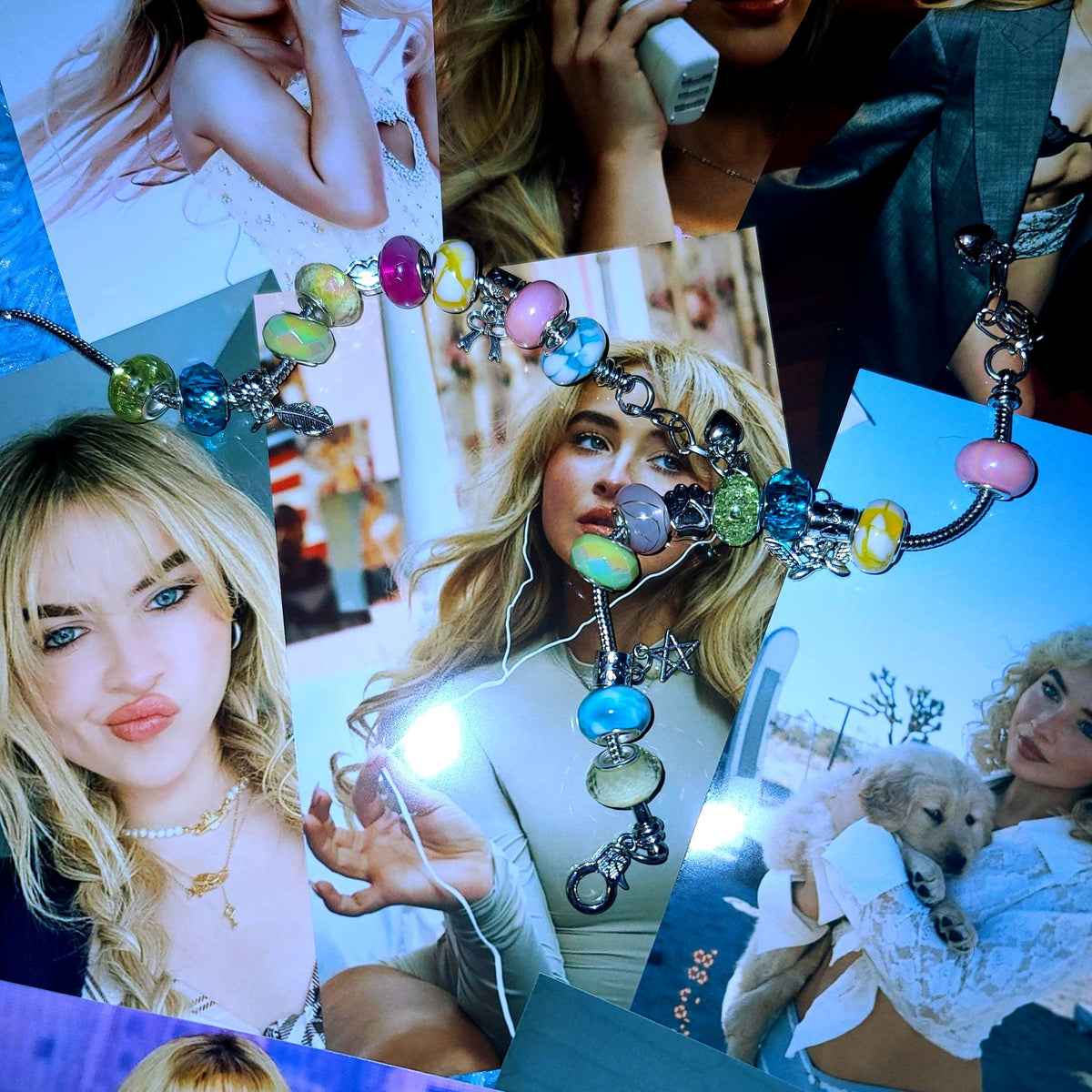 Sabrina Carpenter DIY Jewelry Kit Short n Sweet Merch Espresso Aesthetic Coquette Bow Charm Acrylic Bubble Heishi European Bracelet Fan Gift