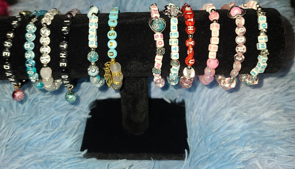 Olivia Rodrigo Beaded Bracelets - Sticky Sweet & Drop Dead Collection - You Seem Pretty Sad for a Girl So in Love Lyric Jewelry - Fan Merch