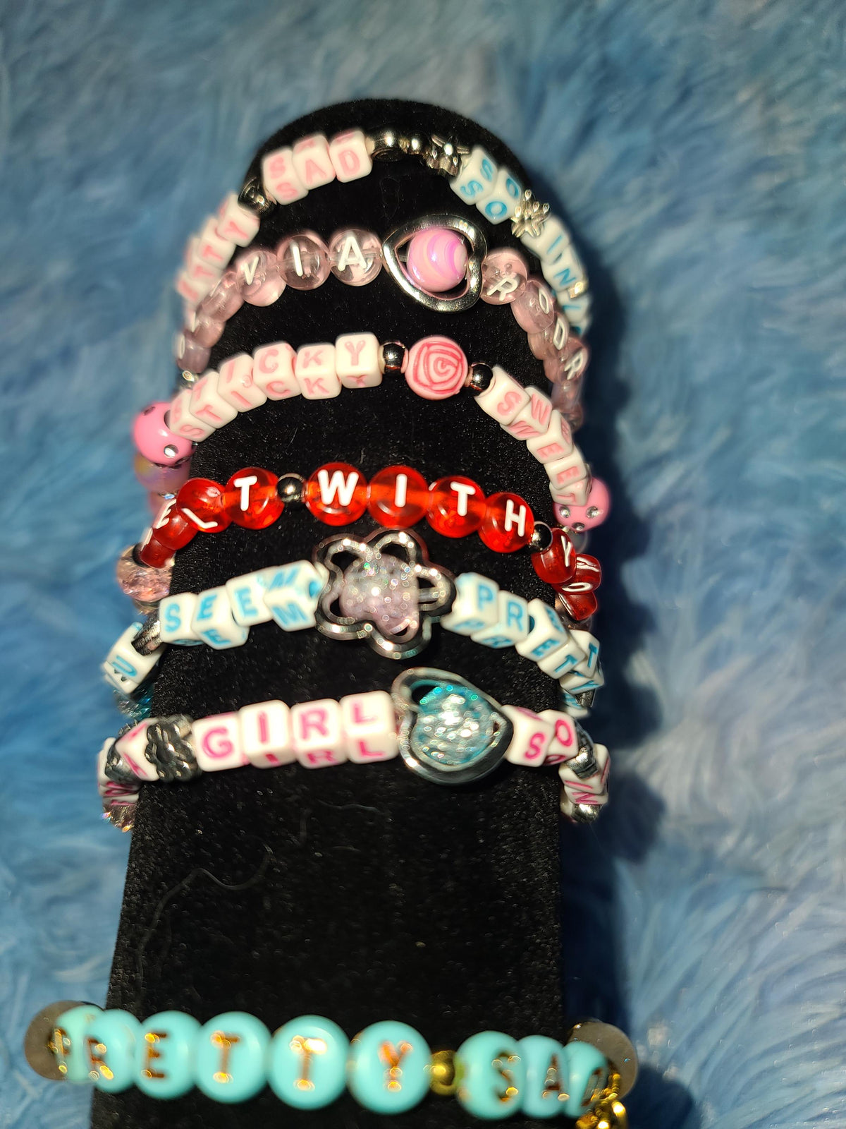Olivia Rodrigo Beaded Bracelets - Sticky Sweet & Drop Dead Collection - You Seem Pretty Sad for a Girl So in Love Lyric Jewelry - Fan Merch