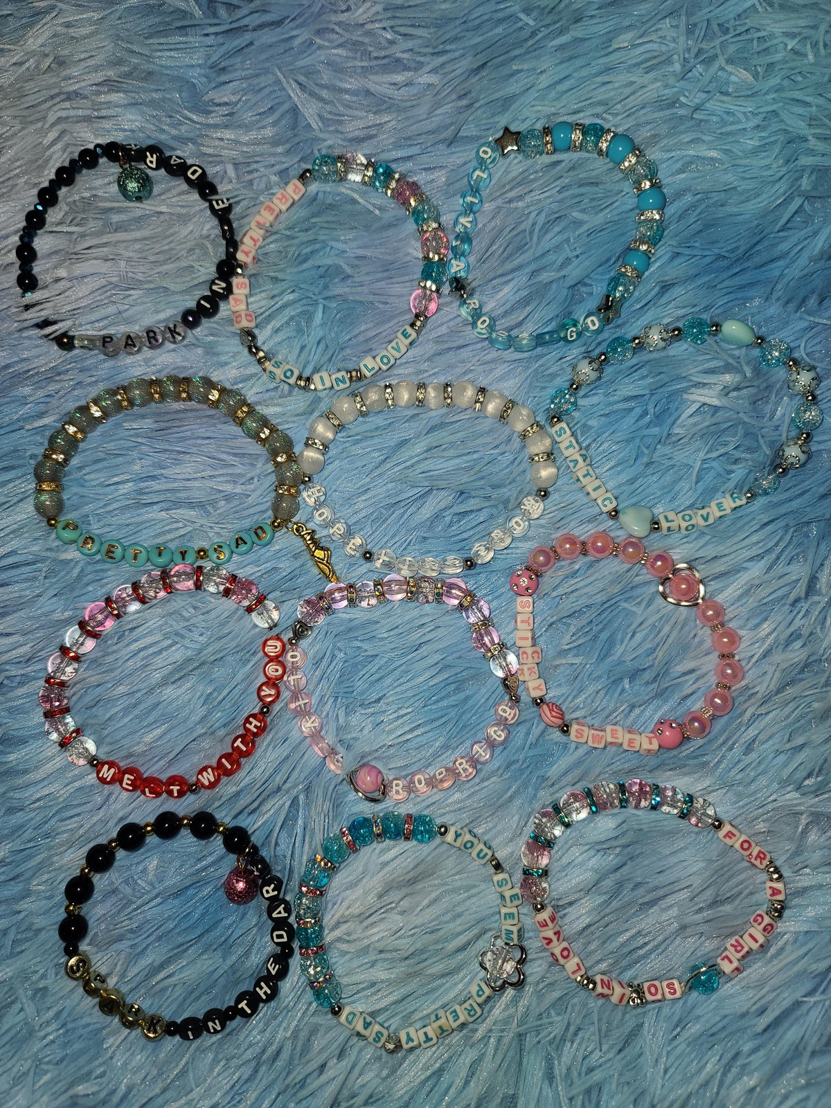 Olivia Rodrigo Beaded Bracelets - Sticky Sweet & Drop Dead Collection - You Seem Pretty Sad for a Girl So in Love Lyric Jewelry - Fan Merch
