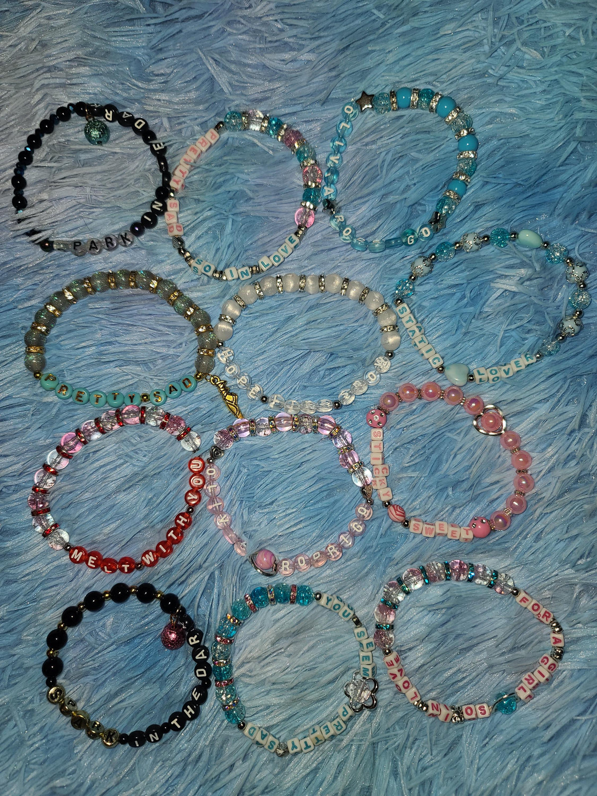 Olivia Rodrigo Beaded Bracelets - Sticky Sweet & Drop Dead Collection - You Seem Pretty Sad for a Girl So in Love Lyric Jewelry - Fan Merch