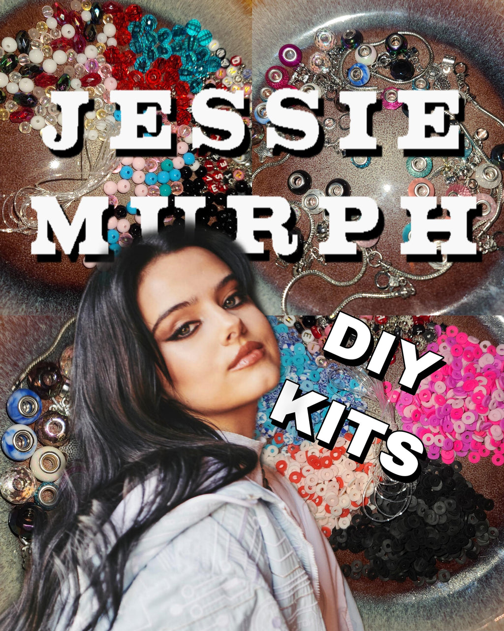 Jessie Murph DIY Jewelry Kit Sex Hysteria Merch Wild Ones Pray Country Trap Aesthetic Pistol Handcuff Charm Bubble Heishi European Bracelet