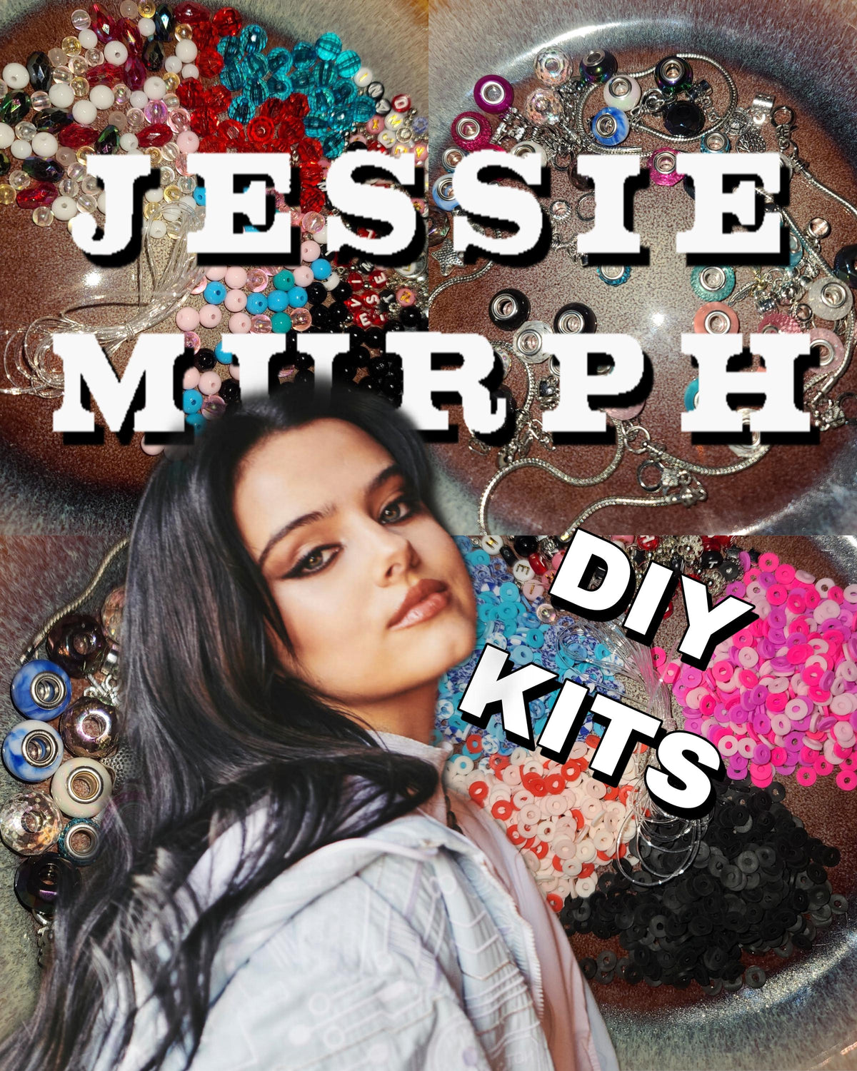 Jessie Murph DIY Jewelry Kit Sex Hysteria Merch Wild Ones Pray Country Trap Aesthetic Pistol Handcuff Charm Bubble Heishi European Bracelet