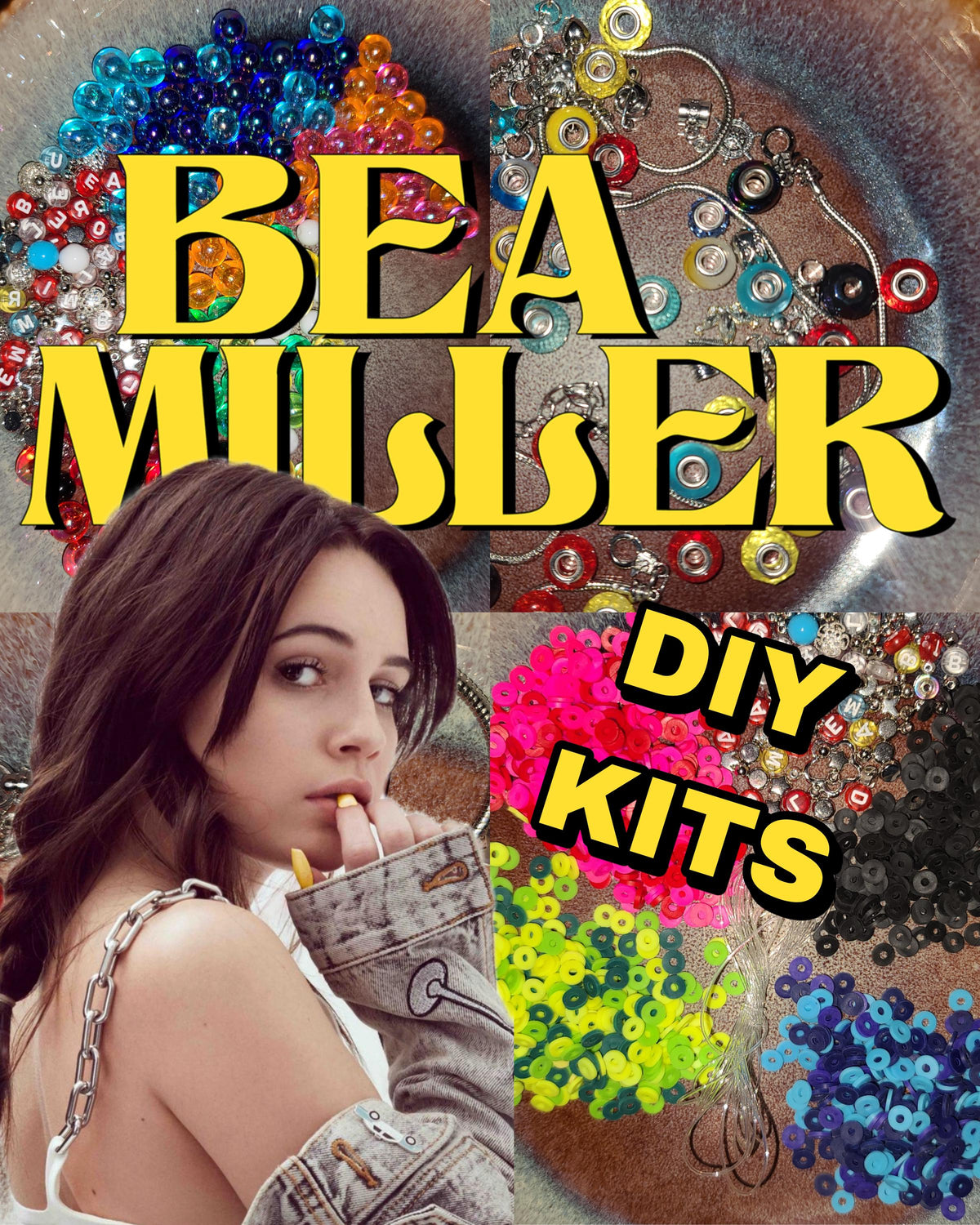 BEA MILLER DIY Jewelry Kit Aurora Elated Merch Acrylic Bubble Beads Clay Heishi European Charm Bracelet Kit Custom Music Fan Gift Star Haven