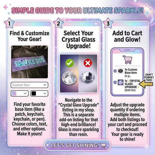 Crystal Glass Rhinestone Upgrade: Add-On for Custom Patches, Gear, and Accessories Preciosa Ultimate Sparkle Add-On