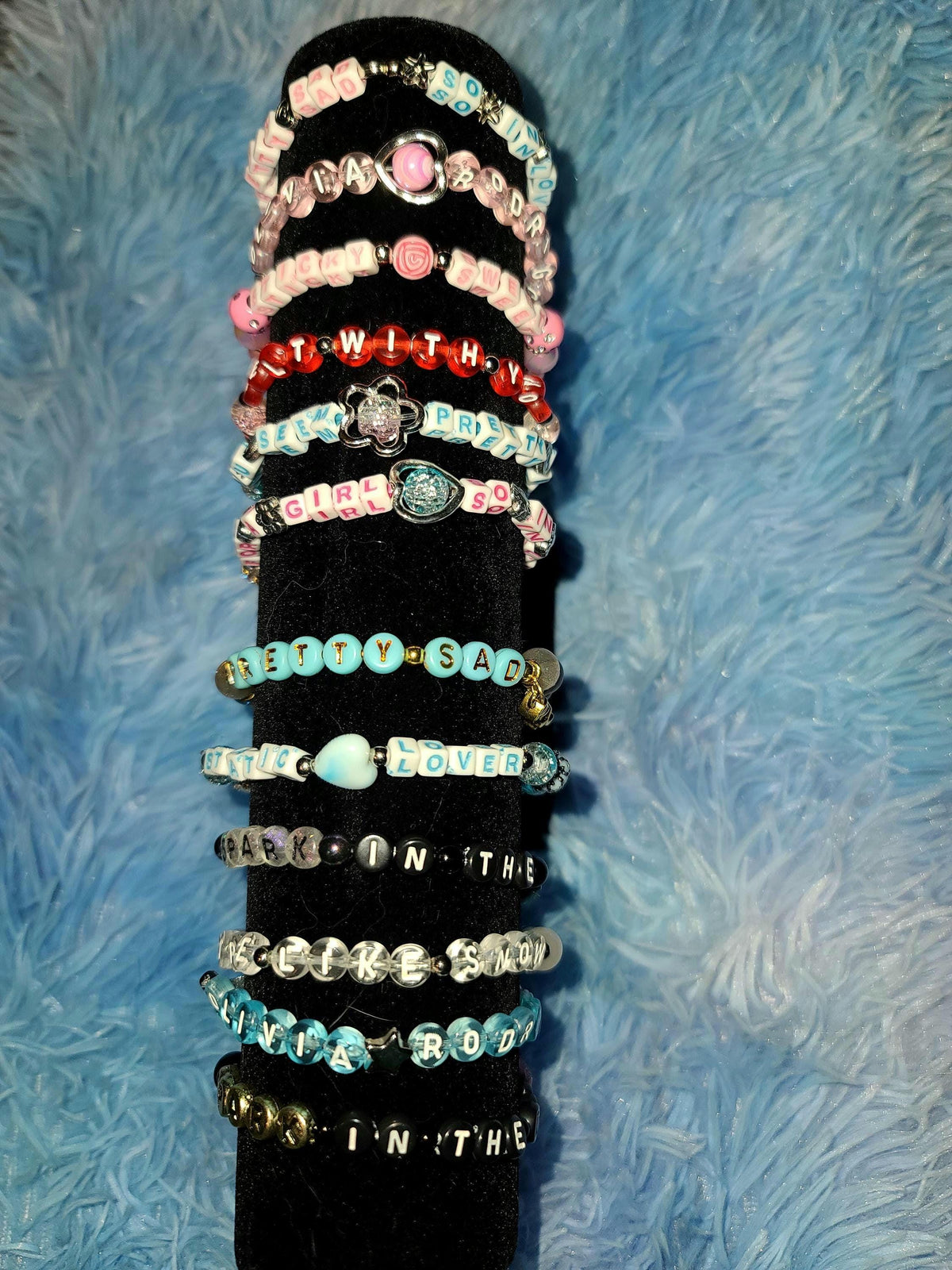 Olivia Rodrigo Beaded Bracelets - Sticky Sweet & Drop Dead Collection - You Seem Pretty Sad for a Girl So in Love Lyric Jewelry - Fan Merch