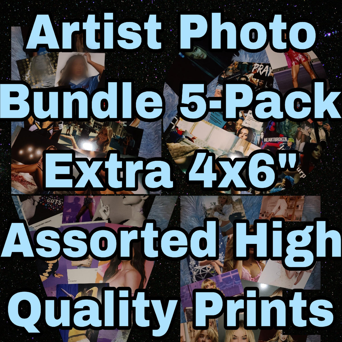 Artist Photo Print Bundle Sets of 5 Prints Olivia Sabrina Tate Jessie Emei Bea High-Quality Art Prints Set for Music Enthusiasts 4x6 Posters