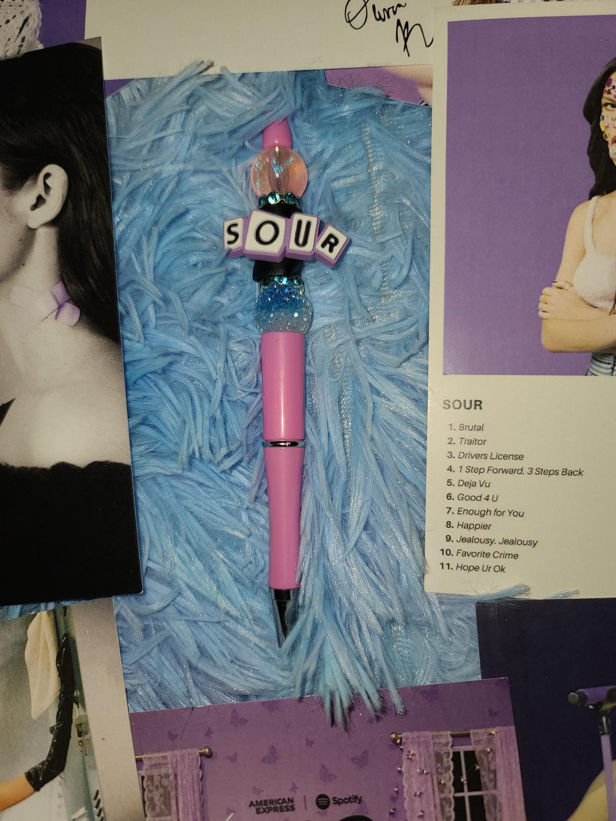 Handmade Olivia Rodrigo Beaded Pens | Custom GUTS Butterfly & SOUR Eras | Fan Merch Stationery | Hand Painted Beads | Star Haven Shop Gift