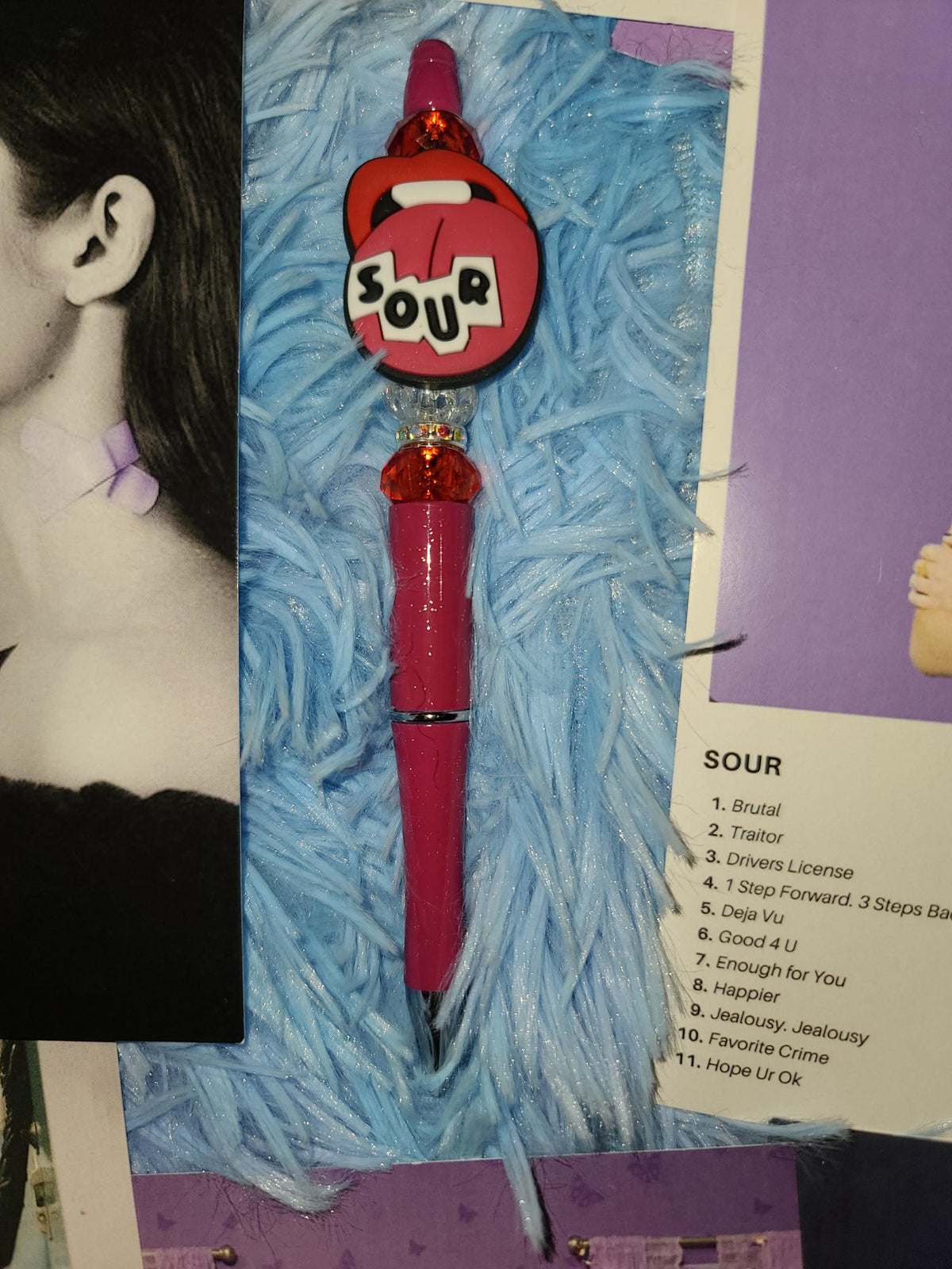 Handmade Olivia Rodrigo Beaded Pens | Custom GUTS Butterfly & SOUR Eras | Fan Merch Stationery | Hand Painted Beads | Star Haven Shop Gift