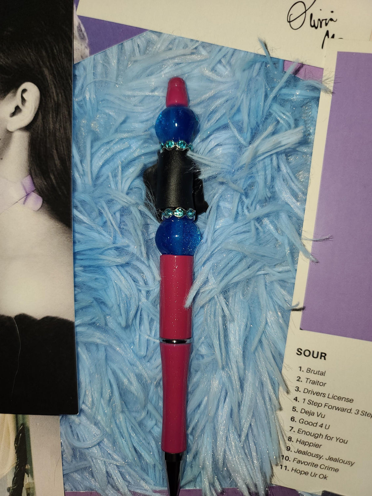 Handmade Olivia Rodrigo Beaded Pens | Custom GUTS Butterfly & SOUR Eras | Fan Merch Stationery | Hand Painted Beads | Star Haven Shop Gift