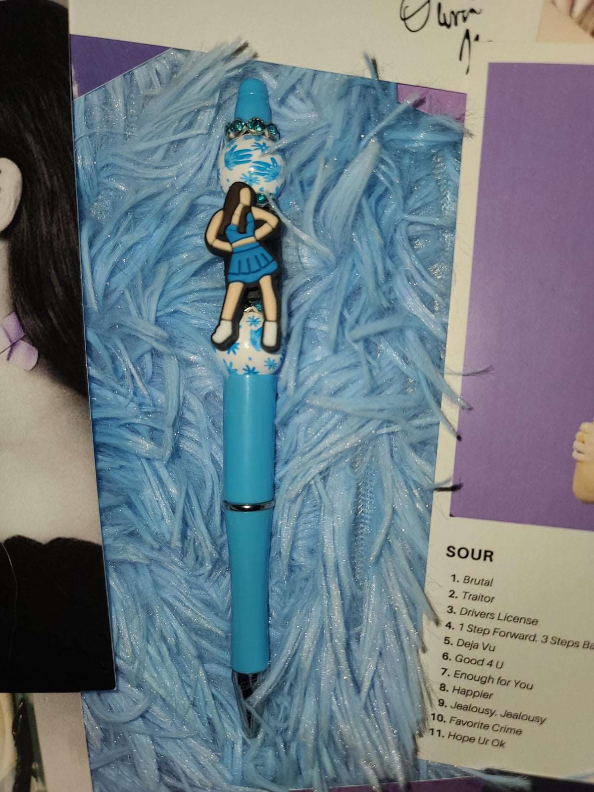 Handmade Olivia Rodrigo Beaded Pens | Custom GUTS Butterfly & SOUR Eras | Fan Merch Stationery | Hand Painted Beads | Star Haven Shop Gift
