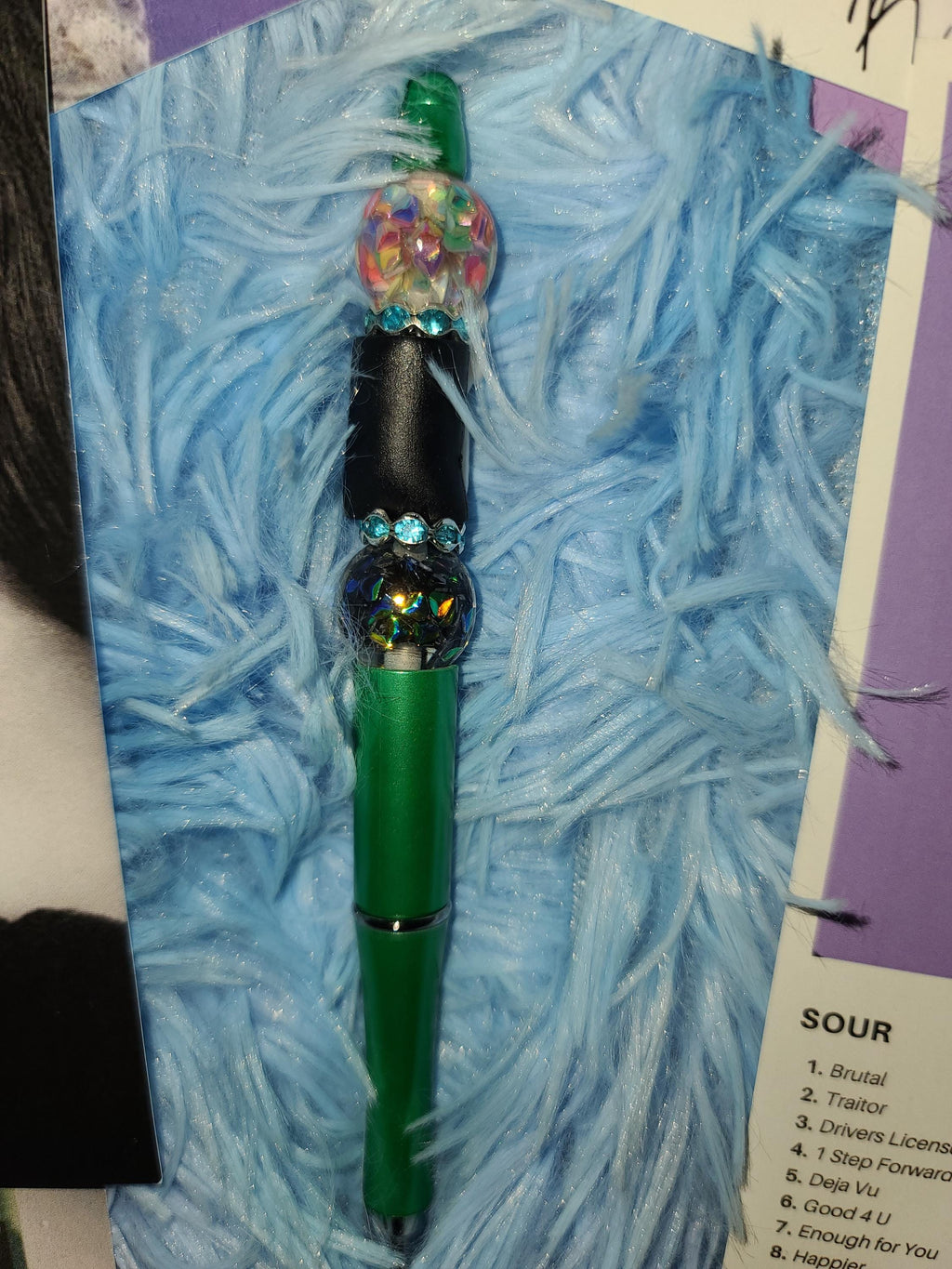 Handmade Olivia Rodrigo Beaded Pens | Custom GUTS Butterfly & SOUR Eras | Fan Merch Stationery | Hand Painted Beads | Star Haven Shop Gift