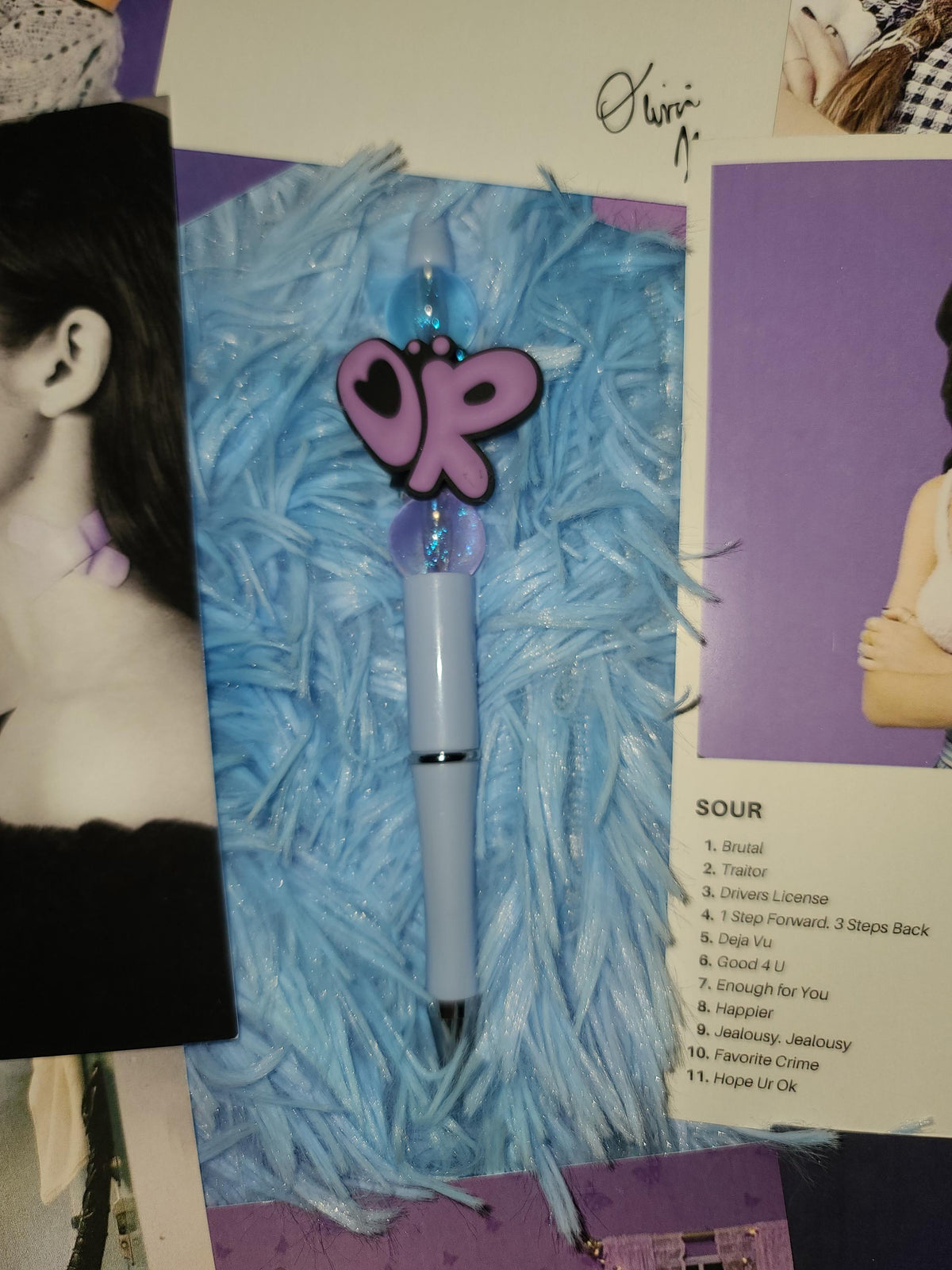 Handmade Olivia Rodrigo Beaded Pens | Custom GUTS Butterfly & SOUR Eras | Fan Merch Stationery | Hand Painted Beads | Star Haven Shop Gift