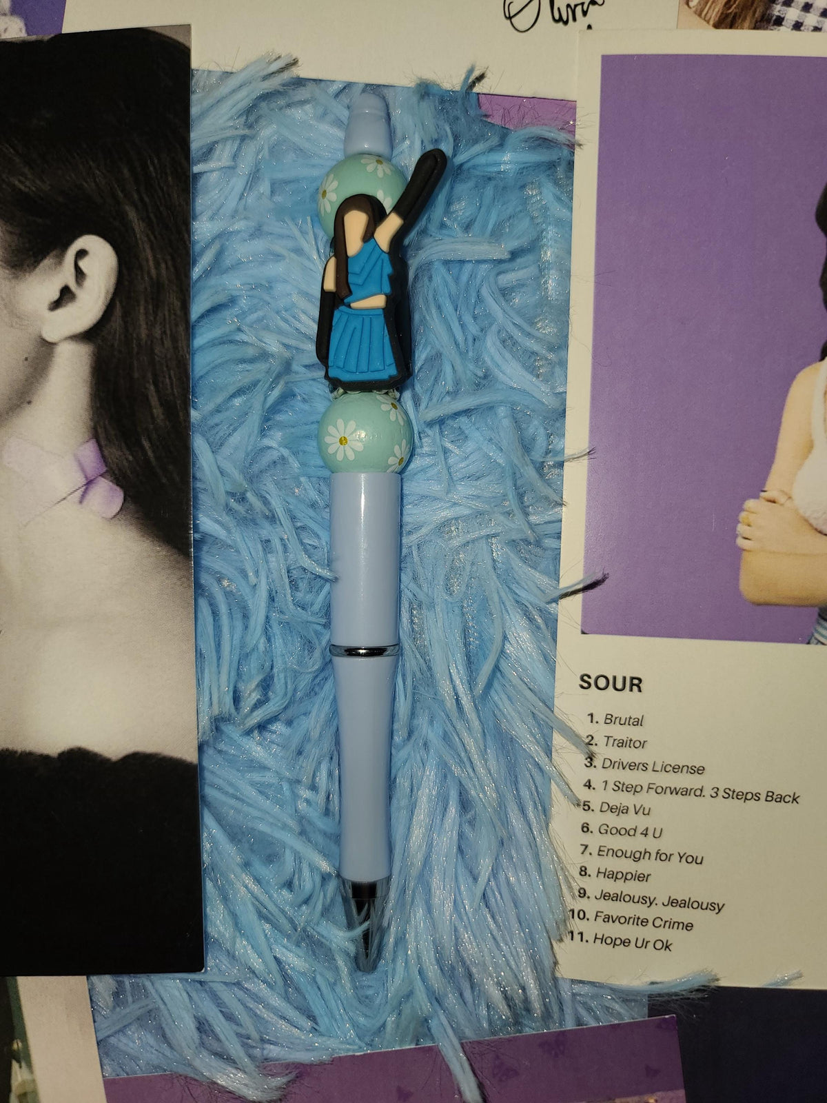 Handmade Olivia Rodrigo Beaded Pens | Custom GUTS Butterfly & SOUR Eras | Fan Merch Stationery | Hand Painted Beads | Star Haven Shop Gift