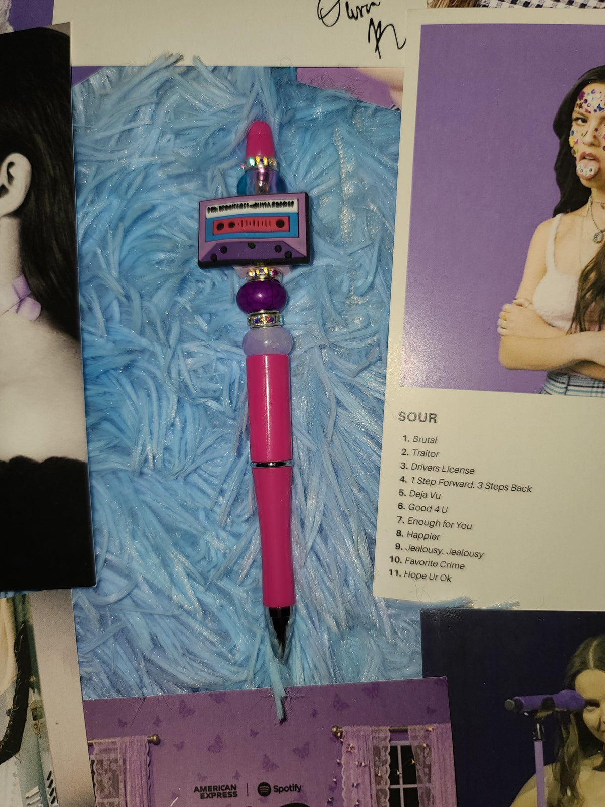 Handmade Olivia Rodrigo Beaded Pens | Custom GUTS Butterfly & SOUR Eras | Fan Merch Stationery | Hand Painted Beads | Star Haven Shop Gift