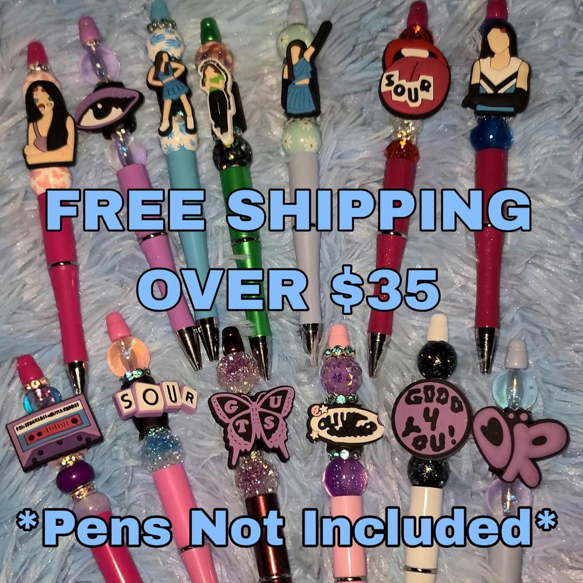 Olivia Rodrigo Inspired Focal Beads | Custom DIY Pen Supplies | GUTS & SOUR Craft Beads | Pop Star Jewelry + Badge Reel Supplies