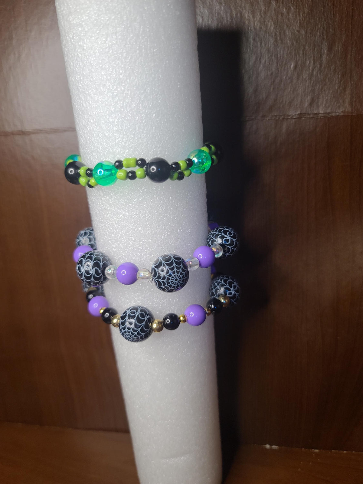 Handmade Halloween Beaded | Spooky Cute Stackable Stretch Bracelets | Spiderweb, Ghost, Alien, Superhero Star Candy Beads | Jewelry & Gifts